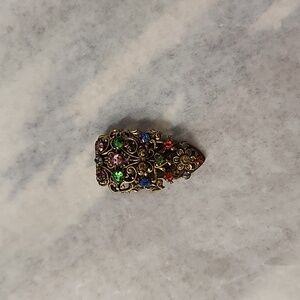 Small MultiColor Rhinestone Dress Clip